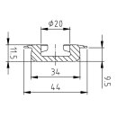 Airlineschiene Light versenkbar als Bodenprofil - 0,75 Meter