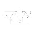 schwarze Airlineschiene mit Trapezprofil mit planer Oberfläche - 1 Meter