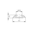 2x Airlineschiene halbrund - 1,5 Meter - light + 4x Endkappe